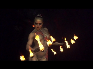 naked dance with fire